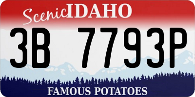 ID license plate 3B7793P