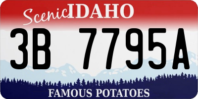 ID license plate 3B7795A