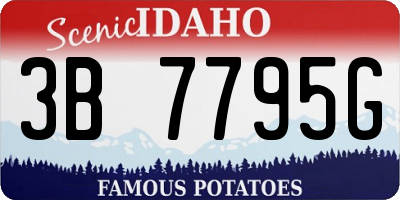 ID license plate 3B7795G