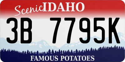 ID license plate 3B7795K