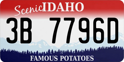 ID license plate 3B7796D