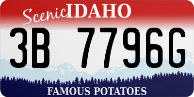 ID license plate 3B7796G