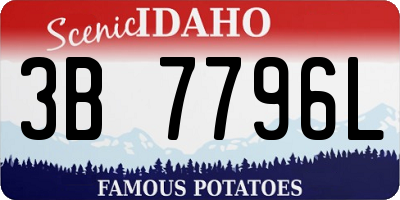 ID license plate 3B7796L