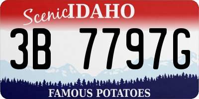 ID license plate 3B7797G