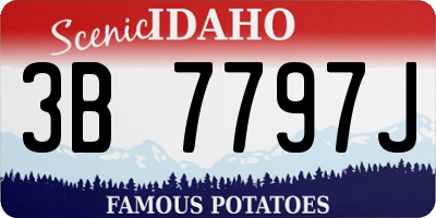 ID license plate 3B7797J