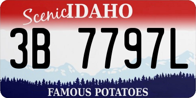 ID license plate 3B7797L