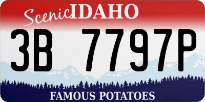 ID license plate 3B7797P