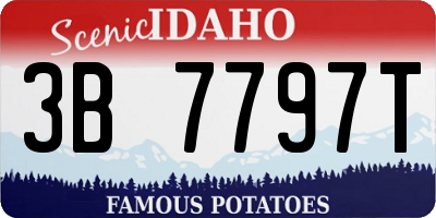 ID license plate 3B7797T