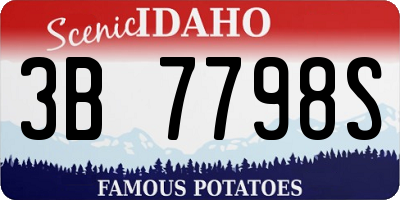 ID license plate 3B7798S