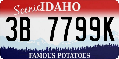 ID license plate 3B7799K