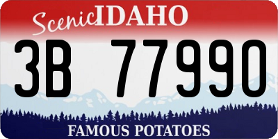ID license plate 3B7799O