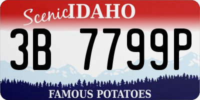 ID license plate 3B7799P