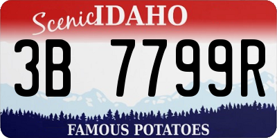 ID license plate 3B7799R