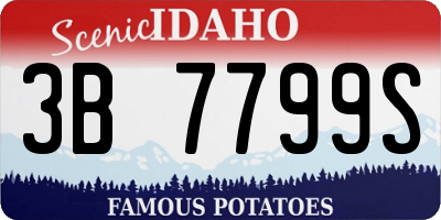 ID license plate 3B7799S