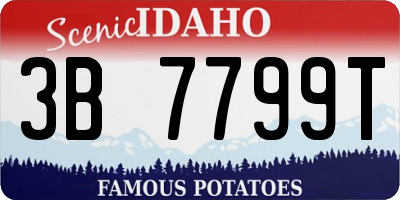 ID license plate 3B7799T
