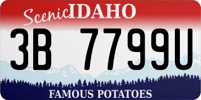 ID license plate 3B7799U