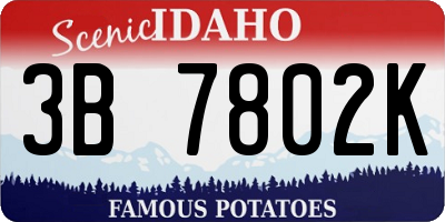 ID license plate 3B7802K