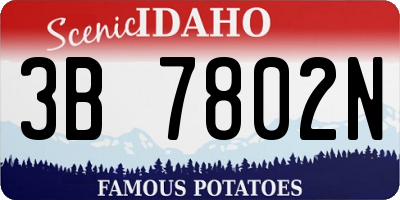 ID license plate 3B7802N