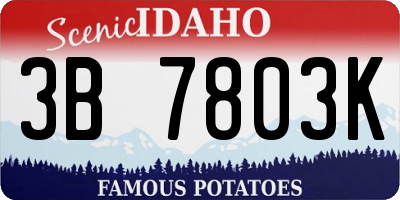 ID license plate 3B7803K