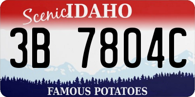 ID license plate 3B7804C