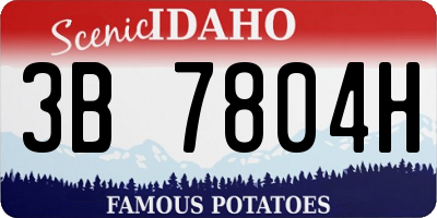 ID license plate 3B7804H