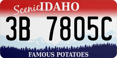 ID license plate 3B7805C