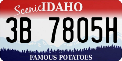 ID license plate 3B7805H