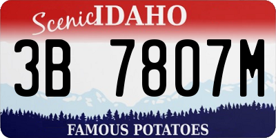 ID license plate 3B7807M