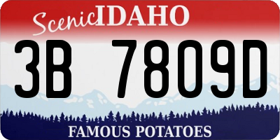 ID license plate 3B7809D