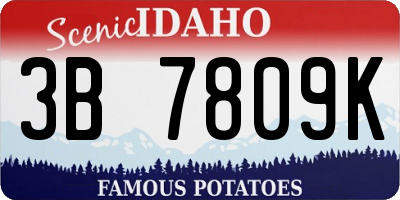 ID license plate 3B7809K