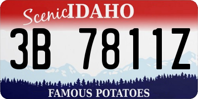 ID license plate 3B7811Z