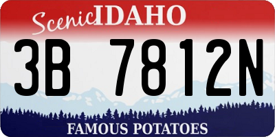 ID license plate 3B7812N