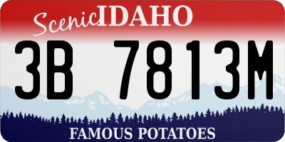 ID license plate 3B7813M