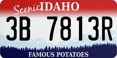 ID license plate 3B7813R