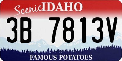 ID license plate 3B7813V