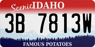 ID license plate 3B7813W