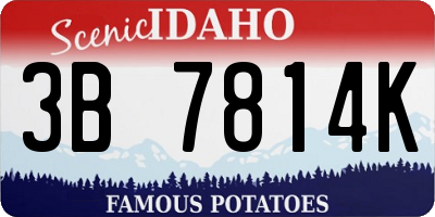 ID license plate 3B7814K