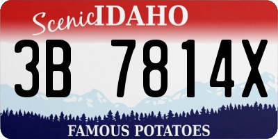 ID license plate 3B7814X