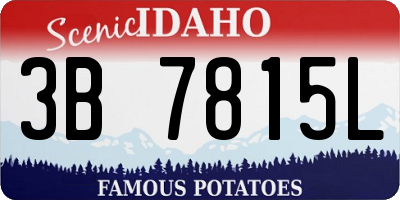 ID license plate 3B7815L
