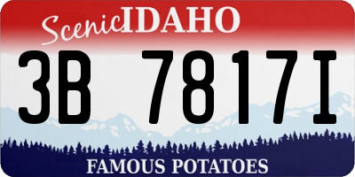 ID license plate 3B7817I