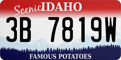 ID license plate 3B7819W