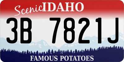 ID license plate 3B7821J