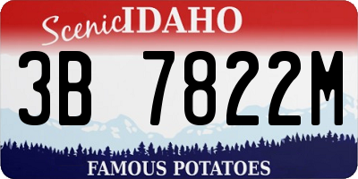 ID license plate 3B7822M