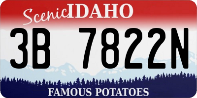 ID license plate 3B7822N