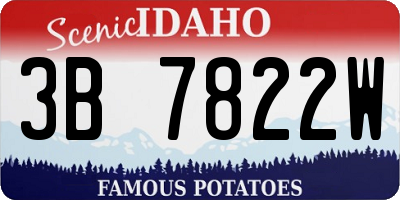 ID license plate 3B7822W