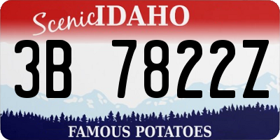 ID license plate 3B7822Z