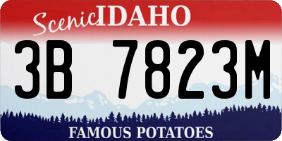 ID license plate 3B7823M