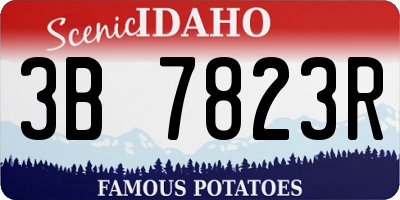 ID license plate 3B7823R