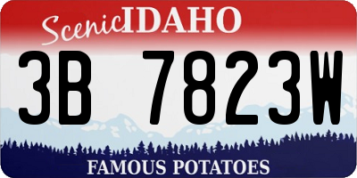 ID license plate 3B7823W