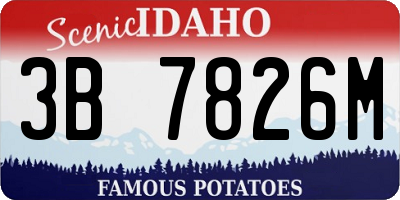 ID license plate 3B7826M